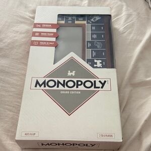 Monopoly Grand Edition Board Game with Wood Frame